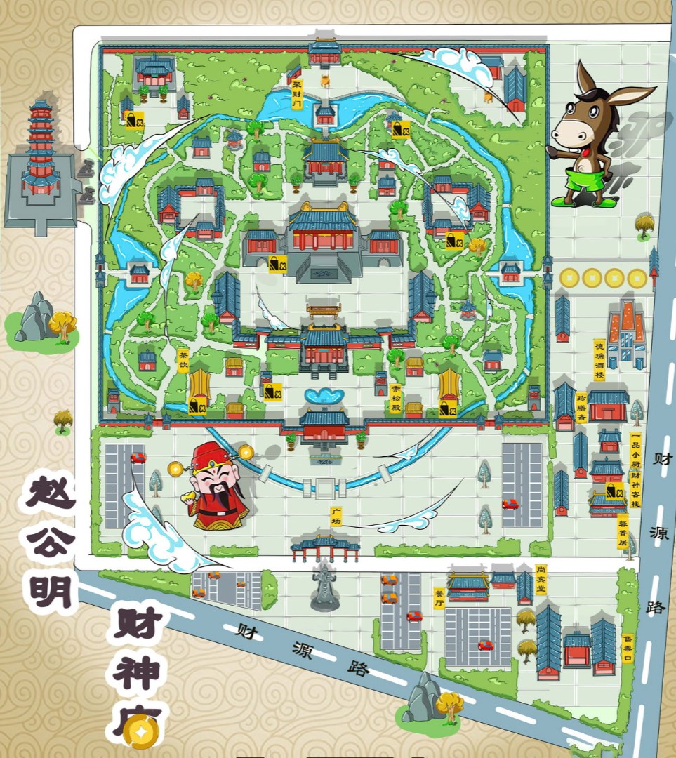 普宁寺庙类手绘地图